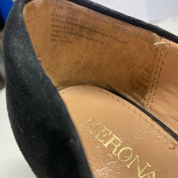 MERONA Women’s Wedge Heels Size 7.5 Black Faux Suede - Picture 3 of 12
